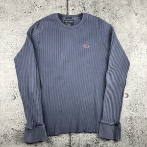 Vintage Abercrombie & Fitch Shirt Mens XL Navy Blue Ribbed Striped Muscle USA